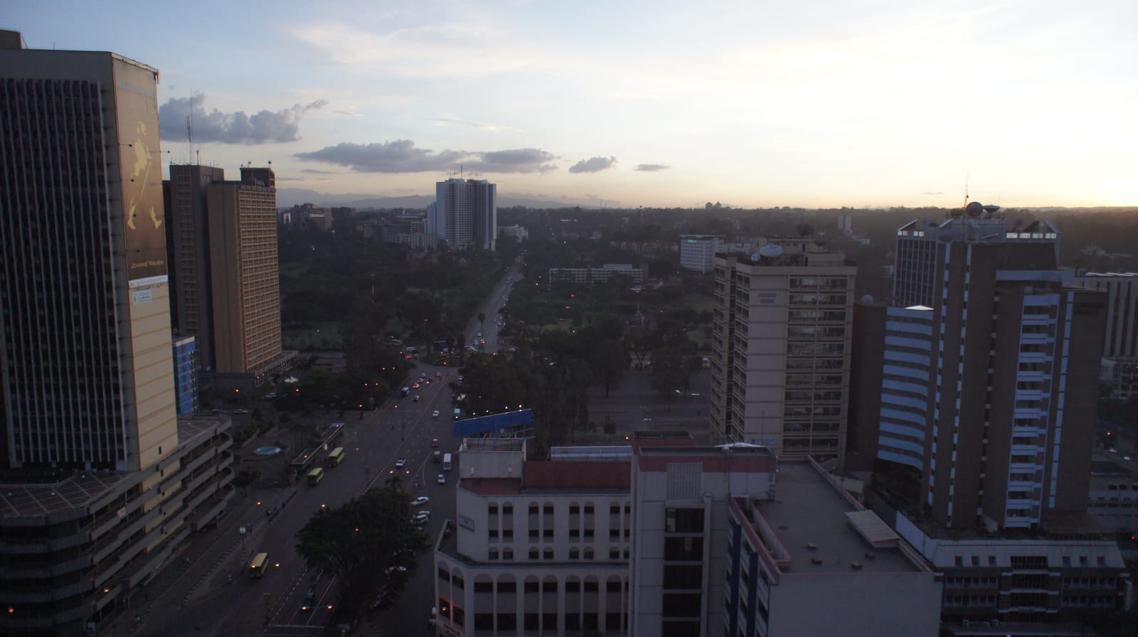 The western side of Nairobi's central business district, with Nyayo House and Teleposta Towers (file photo from 2011, not from this event).