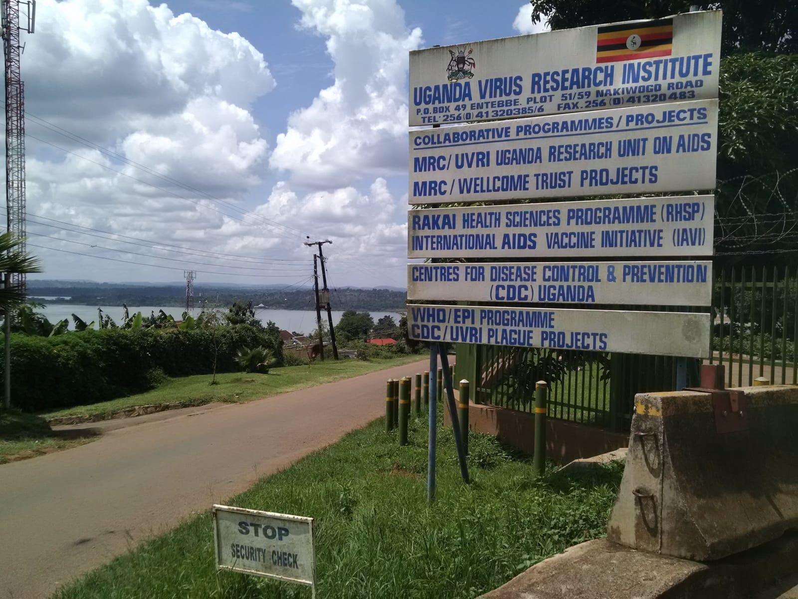 Sign at the Uganda Virus Research Institute, Entebbe (file photo).