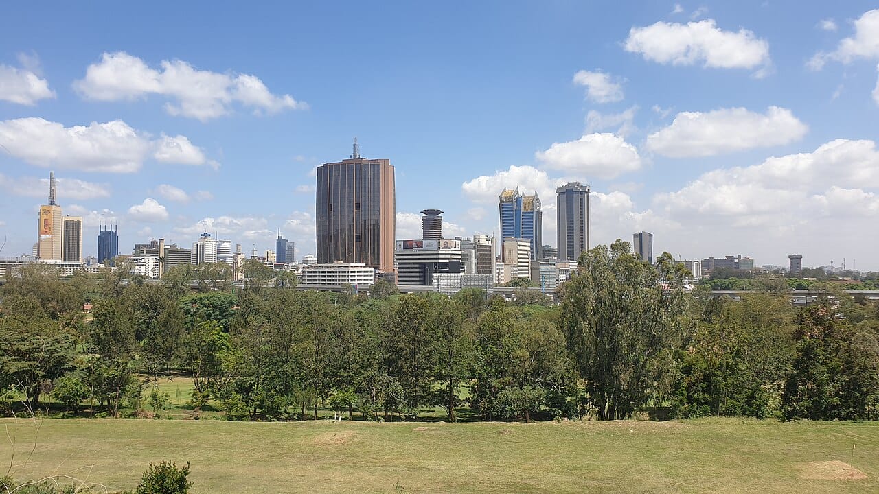 File photo: the skyline of Nairobi's central business district. The photo is not from this event and does not show the Central Bank of Kenya or any lender named in the story.
